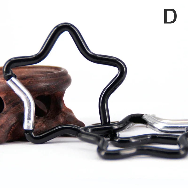 Star Shaped Aluminum Carabiner Keychain for Outdoor Adventures - silverfoxgoods